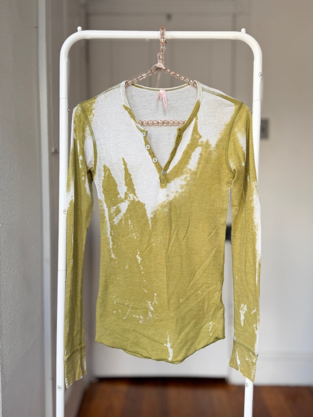 Vintage 00s Urban Outfitters Sparkle & Fade super thin green tie dye thermal